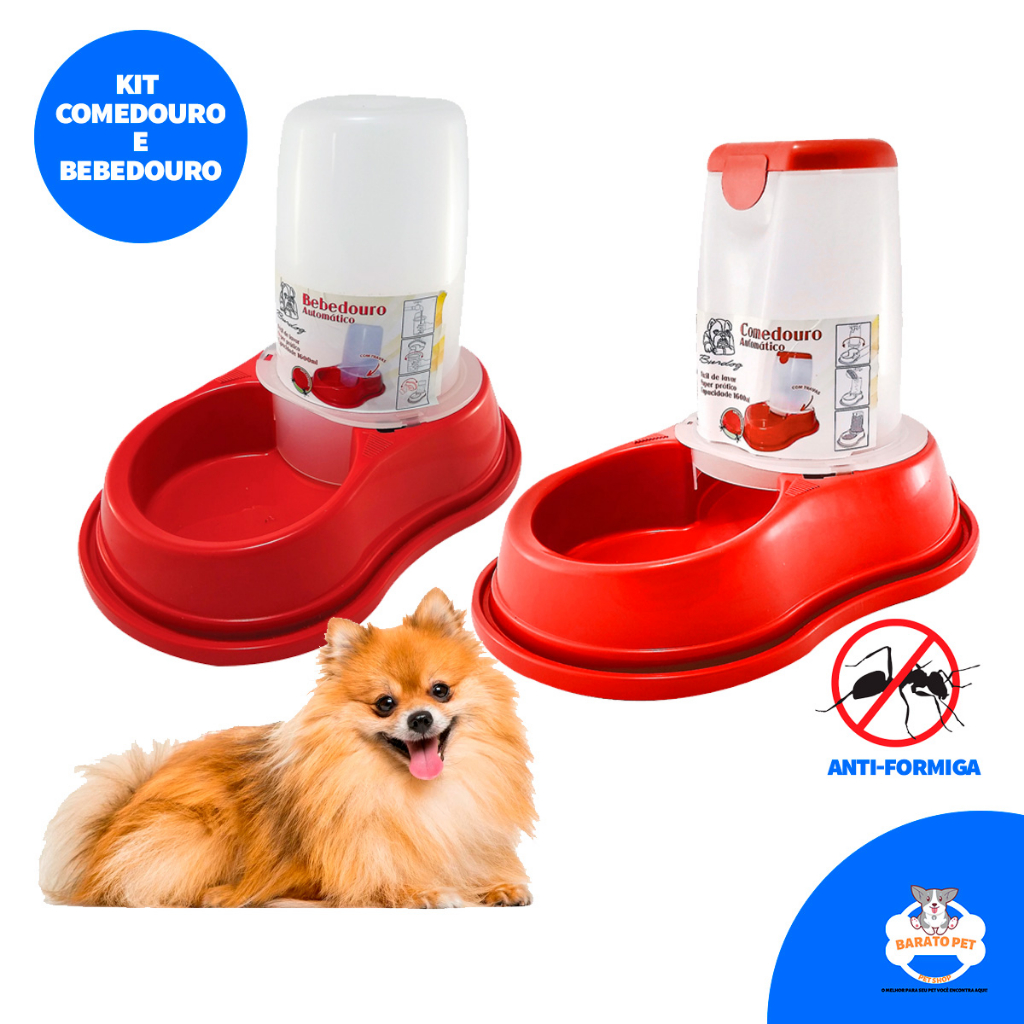 Comedouro E Bebedouro Automático Anti-Formiga Com Trava Para Cães 1600ml