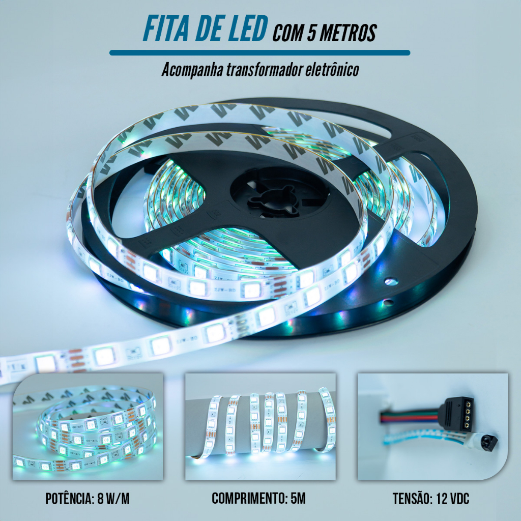 Controladora SP107e Bluetooth Fita LED RGB Digital 2811 2812 2815 6803 VU  Endereçada 5-24V - Planet Iluminação