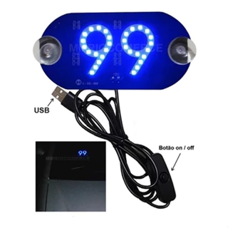 Placa Letreiro Aplicativo 99 Letreiro Luminoso Led USB Com Botão Liga/desliga em Oferta na Shopee