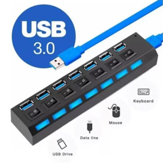 Hub Usb 3.0 7 Portas 5gbps E Led Indicador, Extensão USB - 7 Ports 601111