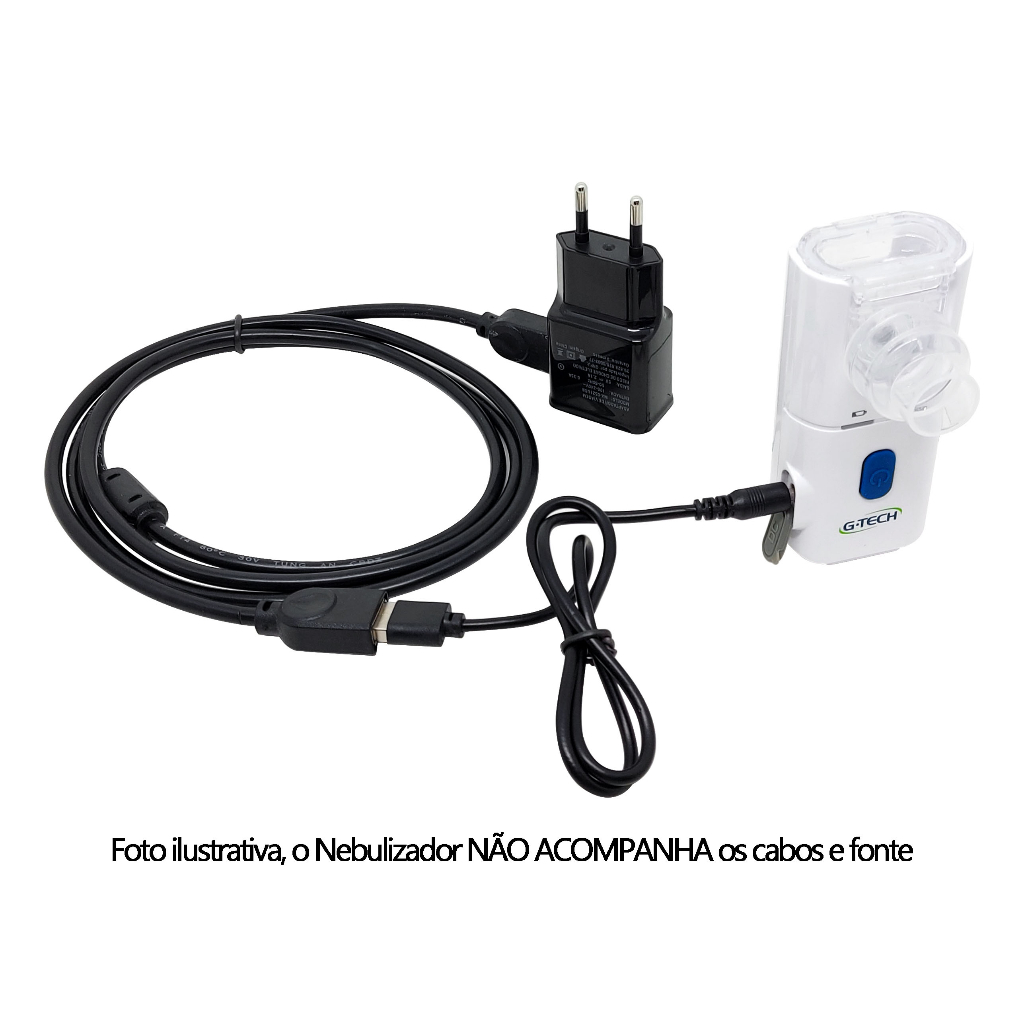 Fonte Para Nebulizador G-tech Nebmech 1 e 2 Portátil Mesh Usb Hc432 Multilaser Miraculous Nebzmart Mateliz
