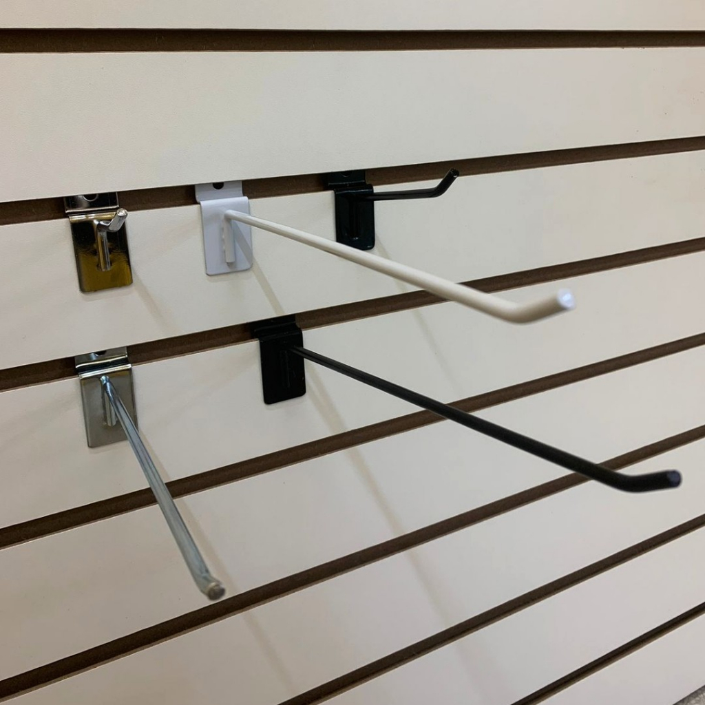 30 Gancho Painel Canaletado MDF Inteligente 30cm/20cm/15cm/10cm/5cm Expositor Para Loja