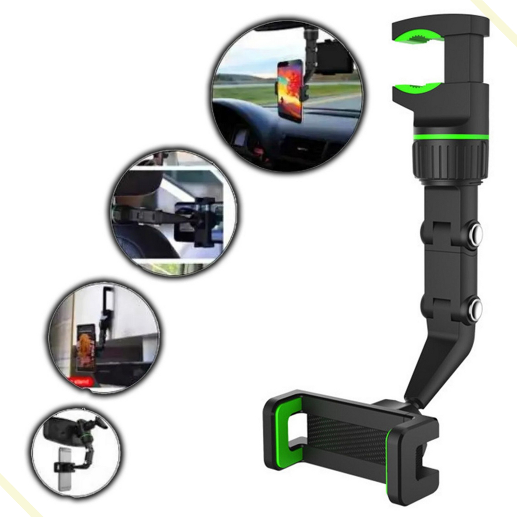 Suporte de Celular Carro Retrovisor Espelho Resistente GPS Uber Suporte Veicular Mesa Acessórios Veículo Articulado 360 Graus