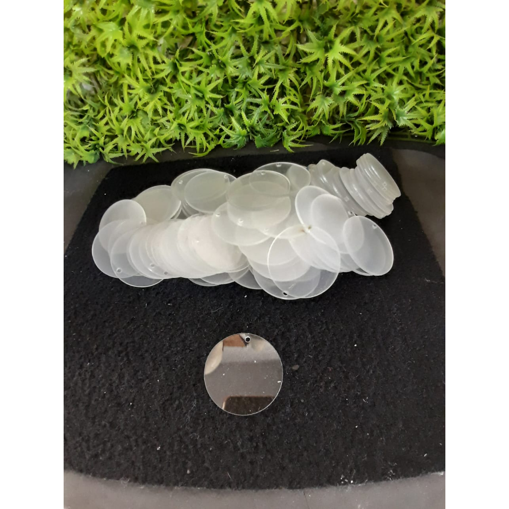 Base Redonda Acrilico Transparente para Chaveiro - 5cm