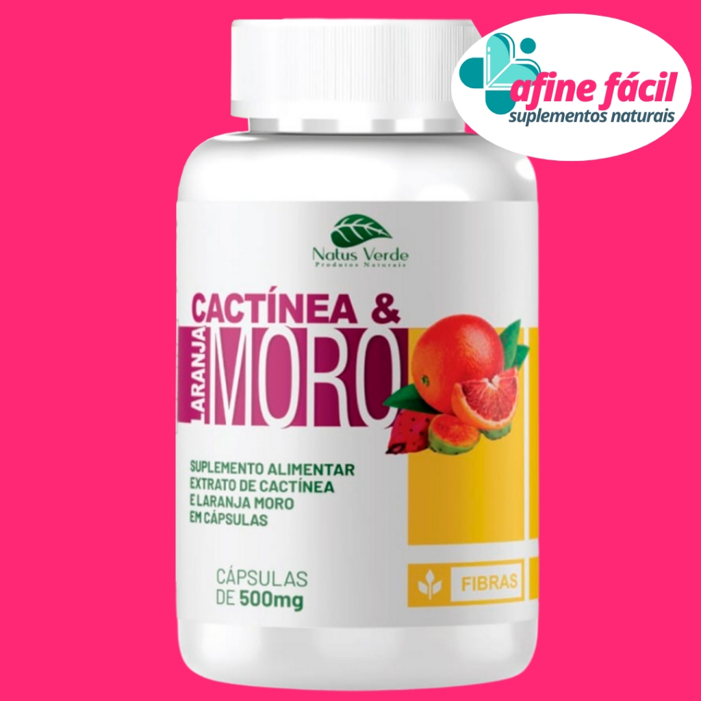 Cactínea e Laranja Moro com 100 cápsulas 500mg | Shopee Brasil