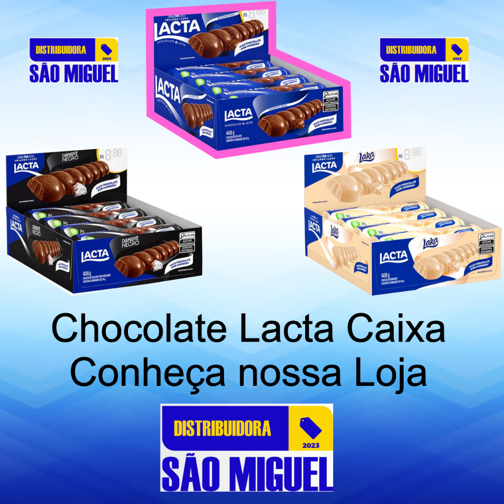 Chocolate Lacta Ao Leite Caixa Com 12 Unidades De 34g : :  Alimentos e Bebidas