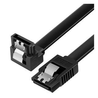 Cabo de Dados Sata 3 6gb/s Com Trava 40cm Conector 90° HD SSD Preto