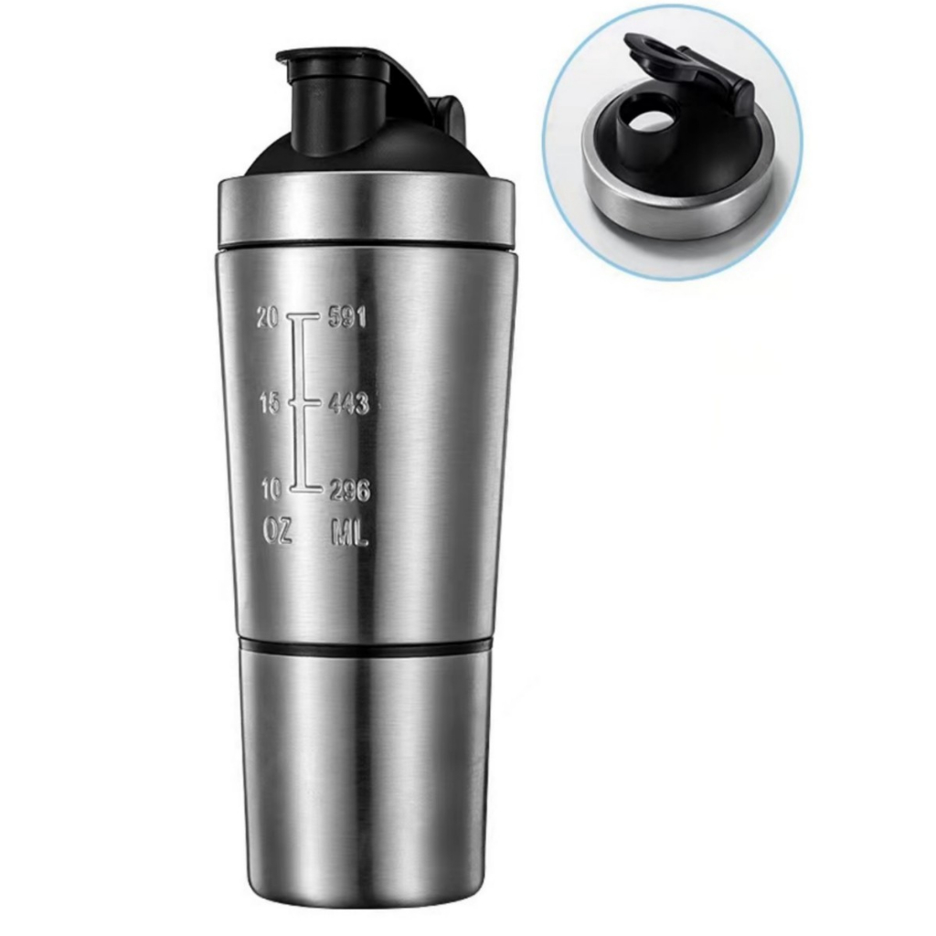 Garrafa Esportiva Hermética Com Misturador De 750ml 304 De Aço Inoxidável Protein Shaker Cup