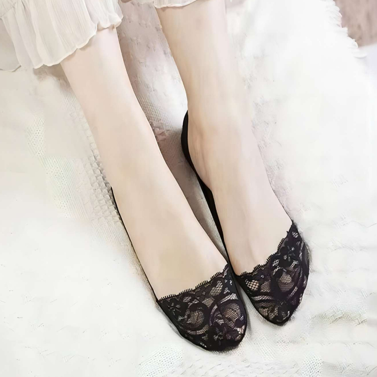 Kit 10 Pares De Meia Renda Feminina Sapatilha Adulto Invisível