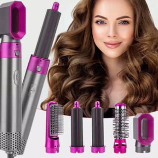 5 Em 1 Escova De Ar Quente Secador De Sopro De Cabelo De Um Passo , Modelador , Alisador E Lacrado