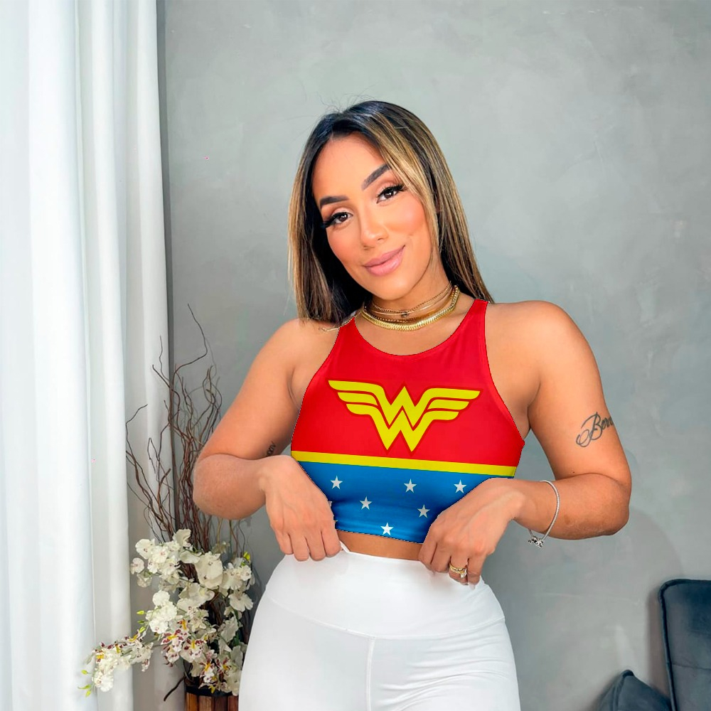 CROPPED MULHER MARAVILHA SUBLIMAÇÃO | Shopee Brasil