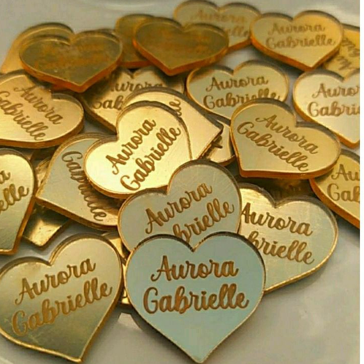 Kit de 30 e 50 TAGs Personalizadas Formato de Coração e Circulo 2,5 cm ...