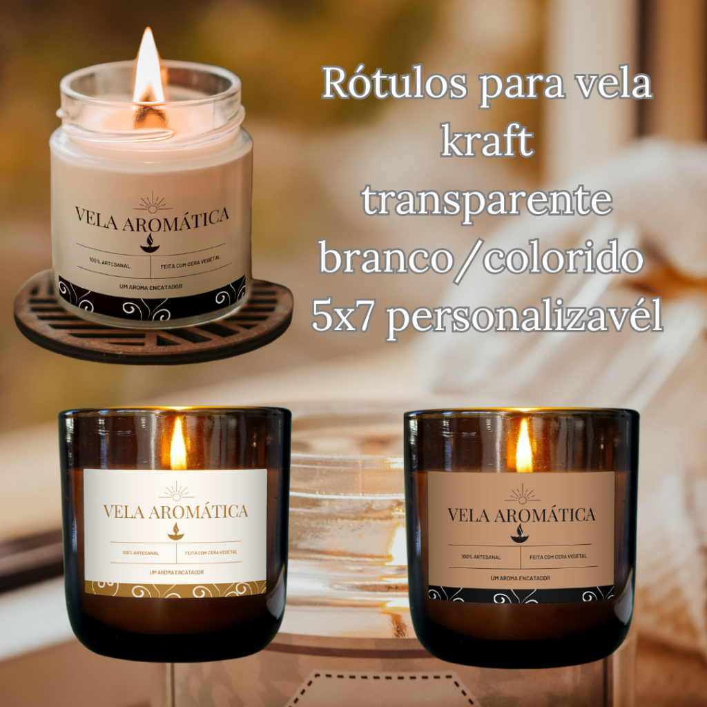 Rótulo adesivo para vela 5x7 personalizável | Shopee Brasil