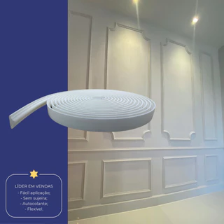 Roda Meio Moldura Boiserie de EVA Flexível e Autocolante Sirius 4cm X 1,5cm