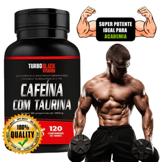 Cafeína Com Taurina Unissex Turbo Black 120 Comprimidos 1000 Mg
