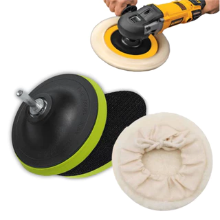 Kit Polimento Automotivo Disco De Lixa Com Velcro Boina Lã