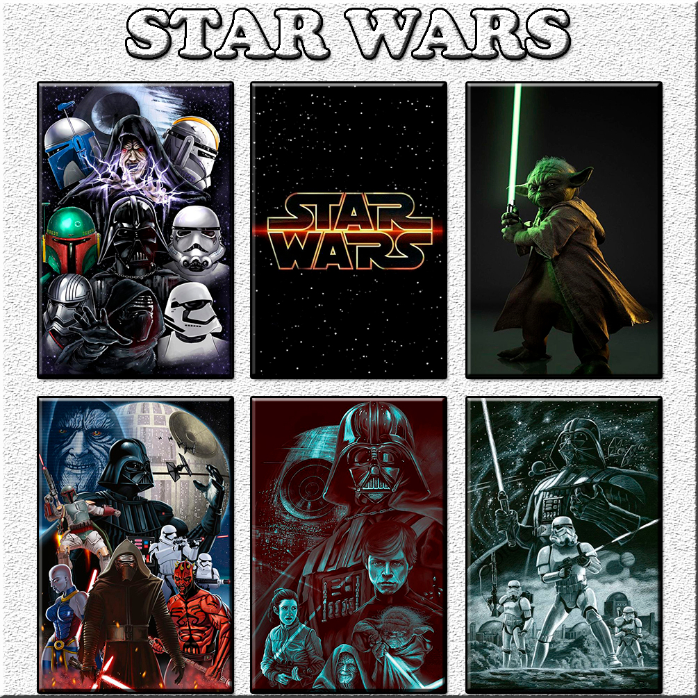 STAR WARS - Placas Decorativas Mandalorian Quadros Para Decoração 13X9cm