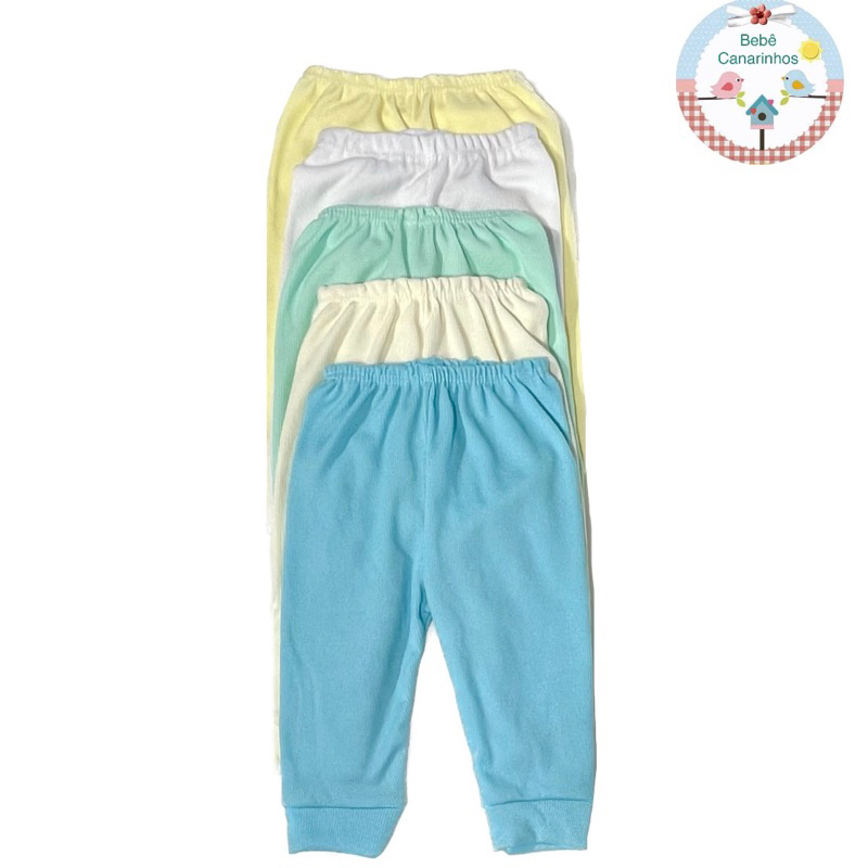 KIT 5 Mijão de Bebê Canelado 100% algodão. Cores variadas RN P M G.