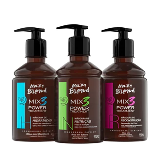 Maxy Blend Mix 3 Treatment Kit Cronograma Capilar Potente 3x