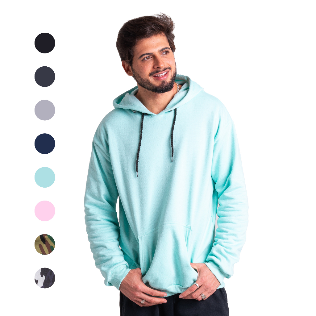 Blusão de Moletom Debex | Bolso Canguru e Capuz | Forrado | Unissex