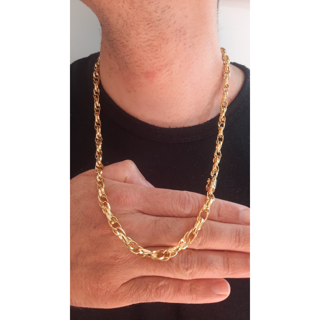 Corrente colar cordão CARTIER TRANÇADA Liga de Moeda 6mm 65cm MELHOR PREÇO