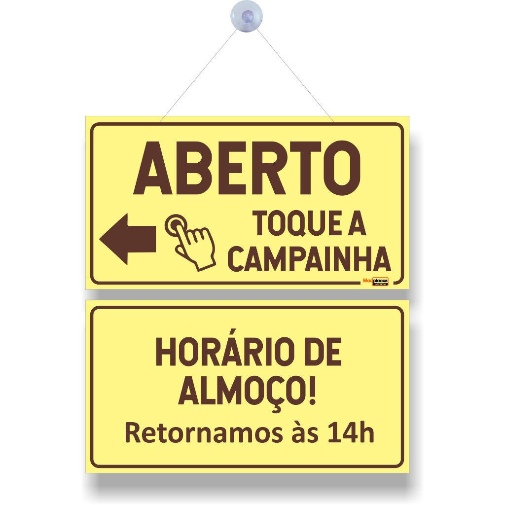 Placa Aberto e Fechado para almoco 14h Bege | Shopee Brasil