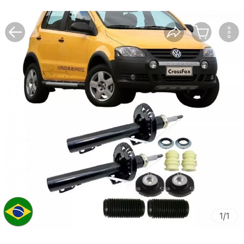 AMORTECEDOR + KIT BATENTE VW CROSSFOX DIANTEIRO (2005 ATE 2020 ...