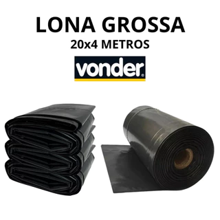 Lona Plástica Preta Grossa 200 micras 20x4 METROS Grossa Multiuso - VONDER