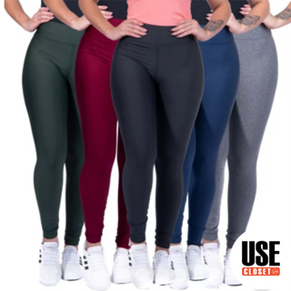 Calça Legging Feminina Leg Cós Alto Pala Dupla Fitnes Academia Suplex Calça  Comprida Roupa