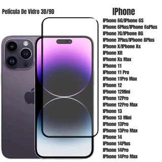 Película De Vidro Temperado 3D/9D Para IPhone Apple 11 ProMax 12 12Pro 13 Mini 13Pro 14Pro 14 15Plus 15 Pro Max