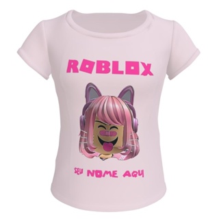 Camiseta blusa preta Infantil Roblox menina julia minegirl personalizada  com seu nome - Estampmax