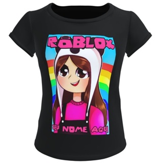 camiseta preta infantil menina natasha panda com seu nome