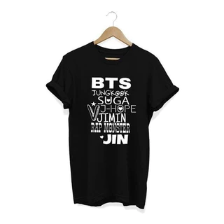 Baby Look Bt Integrantes - Camiseta Feminina Algodão Frases T-shirt K-pop suga jimin J-hope