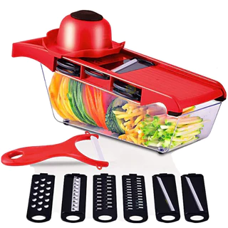 Cortador Ralador De Legumes Mandoline Profissional Cozinha Aço Inox 6 em 1 Verduras Multifuncional