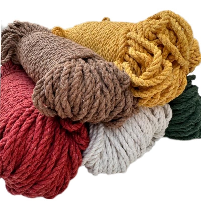 50m corda cordão de algodão torcido 3mm ideal para macramé e outros artesanatos