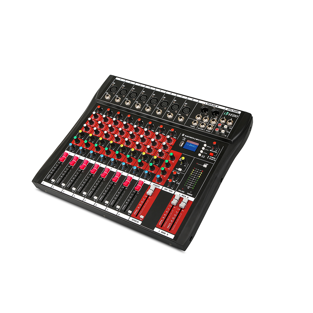 VEDO Portable Mixing Console 8 Channels Stage Audio Mixer USB Play
