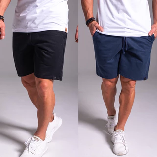 Kit 2 Shorts Masculino Bermuda Moletom Lisa Academia Treino/Casual.