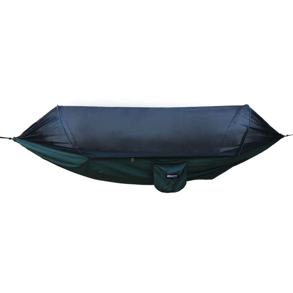 Rede Camping Harpia Nautika Solteiro Proteção UV 50 Descanso Com Tela Mosquiteiro + 1 Bolsa Para Transporte Verde NTK