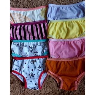 kit com 10 calcinhas infantil de algodão lisa e estampadas