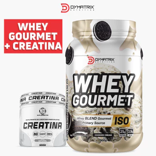 KIT Whey Wey Fitness Low Carb Pote - Dymatrix Gourmet + Creatina Fitness Top Pó - Jx 300g 60 doses