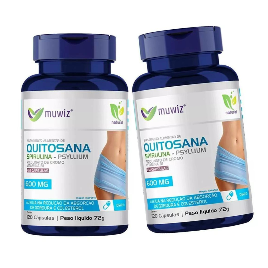 Quitosana Psyllium + Spirulina 120 Cápsulas 500mg - 2 Potes | Shopee Brasil