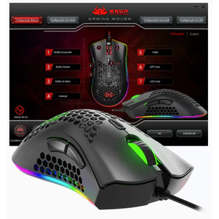 Mouse Gamer Para Jogo Colmeia 7.200 DPI Óptico com LED RGB USB - Knup KP - MU007