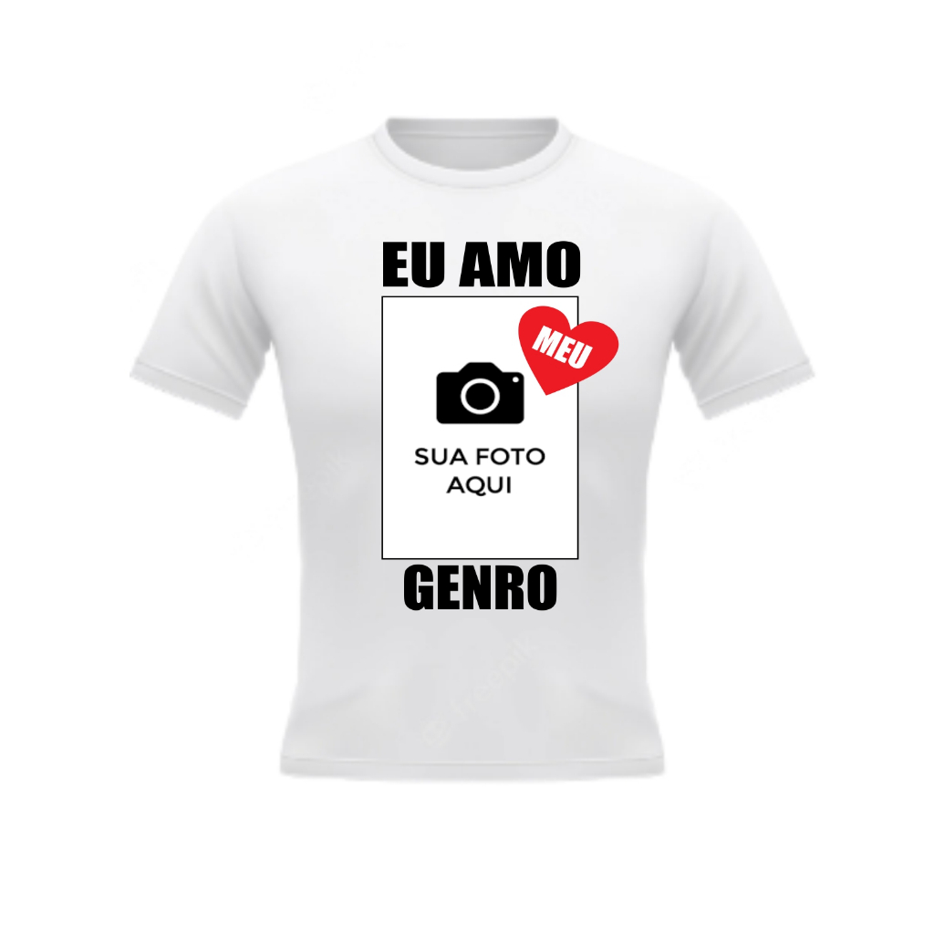Camisa Personalizada Coração I LOVE MY BOYFRIEND - EU AMO MEU