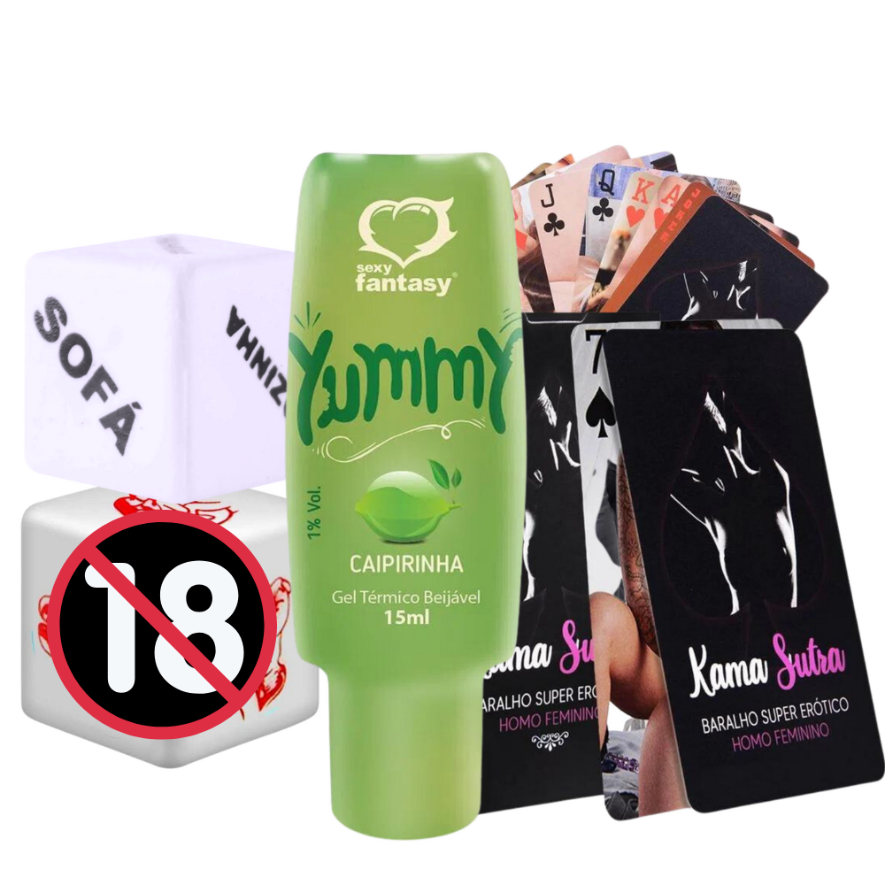 Kit Casal Baralho Kama Sutra Lésbico + Dados Do Sexo + Gel Yummy Sabor  Menta | Shopee Brasil