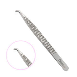 Pinça 45º p/ Extensão de Cílios Diamantada p/ Volume Russo