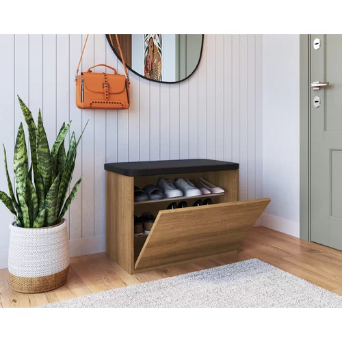 Sapateira Puff Baú Organizador de Calçados 65cm Mel Móbile