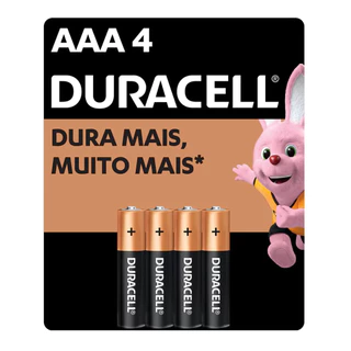 Pilha Duracell Alcalina AAA - 4 Unidades