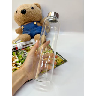 Garrafa de vidro para água com capa neoprene 550ml