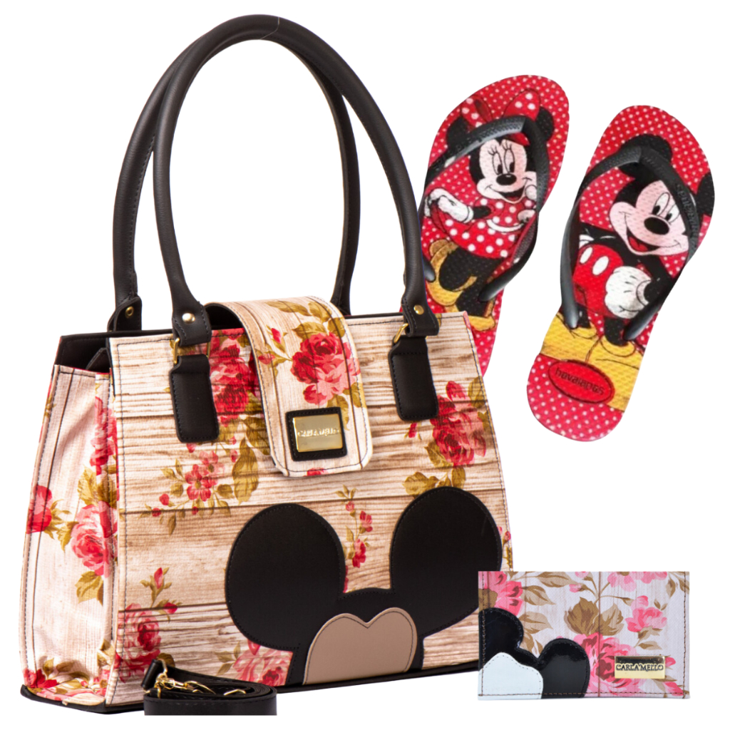Disney Mickey Mouse Bolsas de viagem para mulheres, bolsa portátil de  fitness para senhoras, bolsa de ombro de grande capacidade, luxuosa, nova