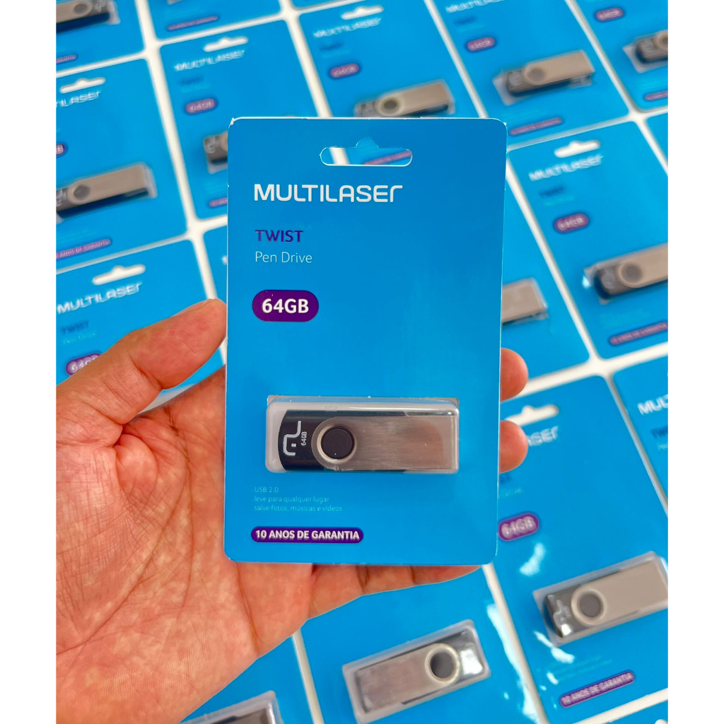 Pen drive 64gb Multilaser Twist Original - Leitura 10MB - Com Nota ...